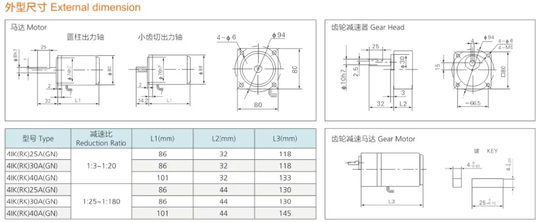 Gear Motor, AC Gearmotor 6W to 200W, DC Motor 10W to 300W, Three Phase Motor 100W to 3700W, Worm Gearbox, Brushless Motor, 25W Motor