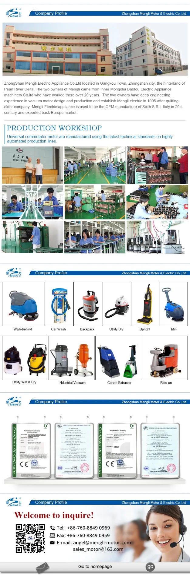 China Manufacture Customize Design 220V AC Electric Single Vacuum Cleaner Motor / Hand Dry Motor /