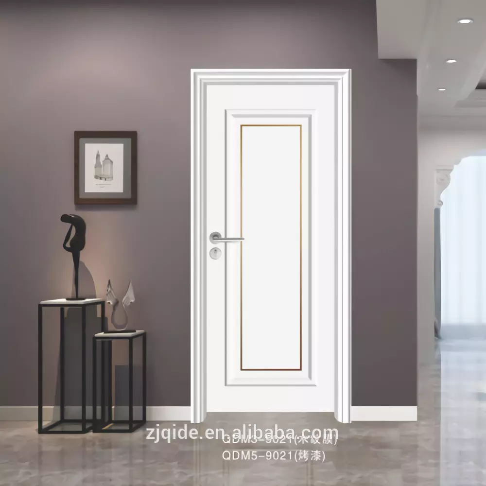 Customizable Interior Door Panel Waterproof Anti-insect Finished Surface PVC laminated WPC Door