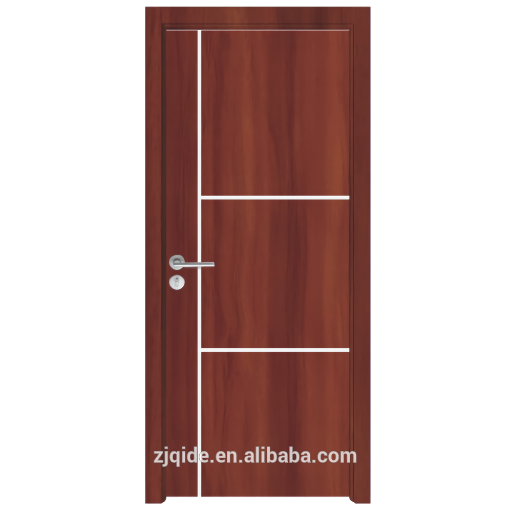 Customizable Interior Door Panel Waterproof Anti-insect Finished Surface PVC laminated WPC Door