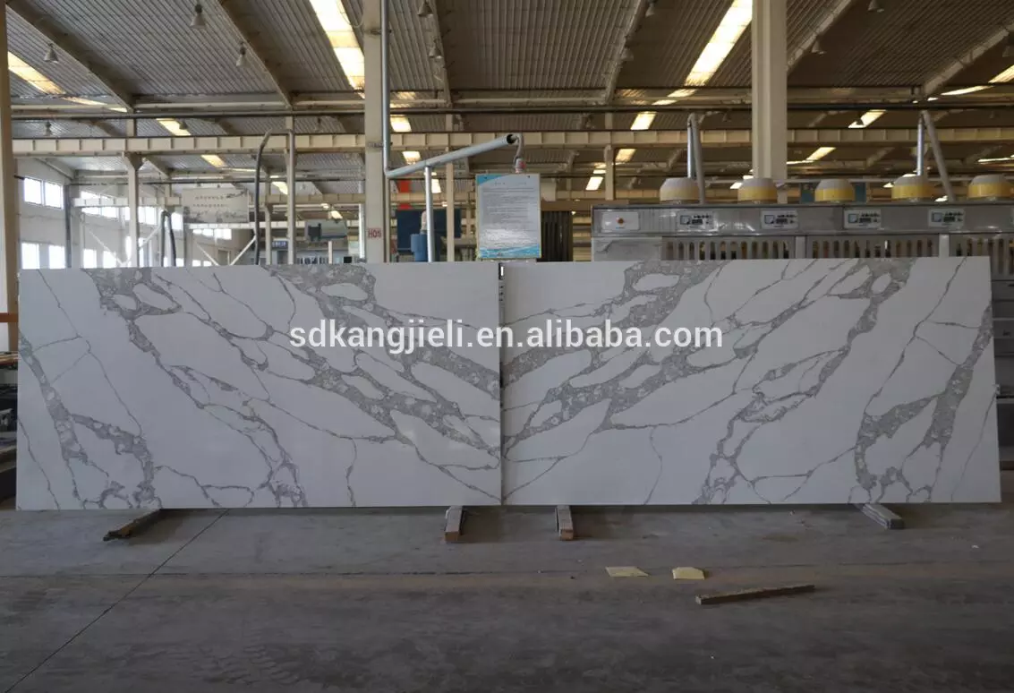 calacatta 2cm/3cm thickness artificial quartz slabs book matching Calacatta kzs613