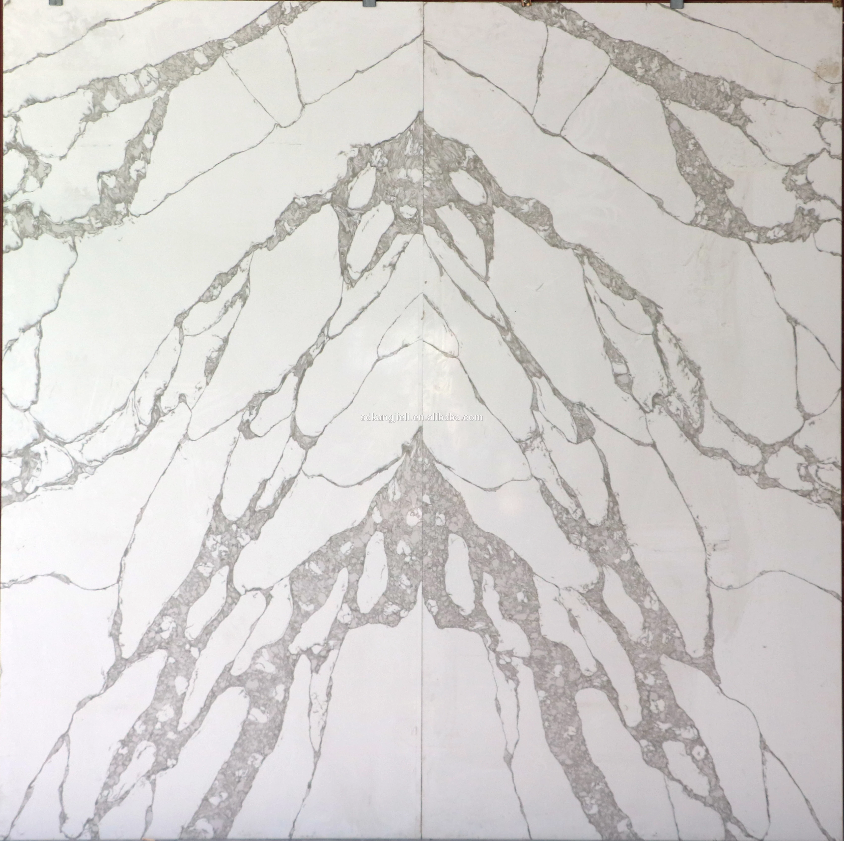 calacatta 2cm/3cm thickness artificial quartz slabs book matching Calacatta kzs613