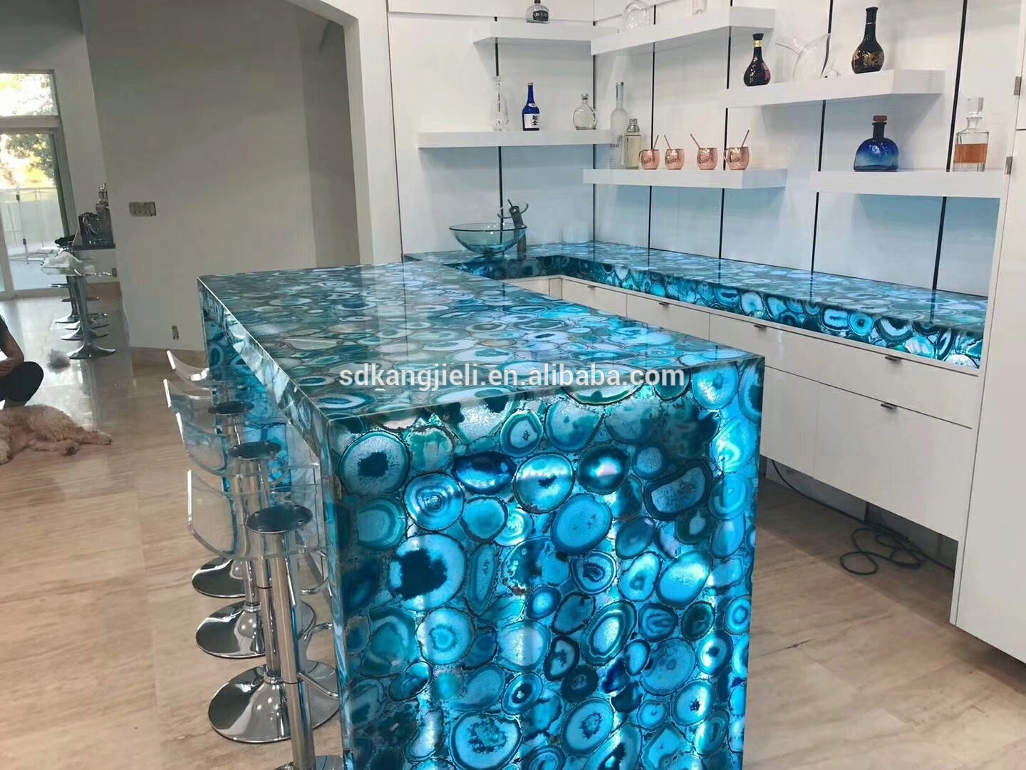 Hot Selling Natural blue Agate Stone Agate Slices Agate Slab