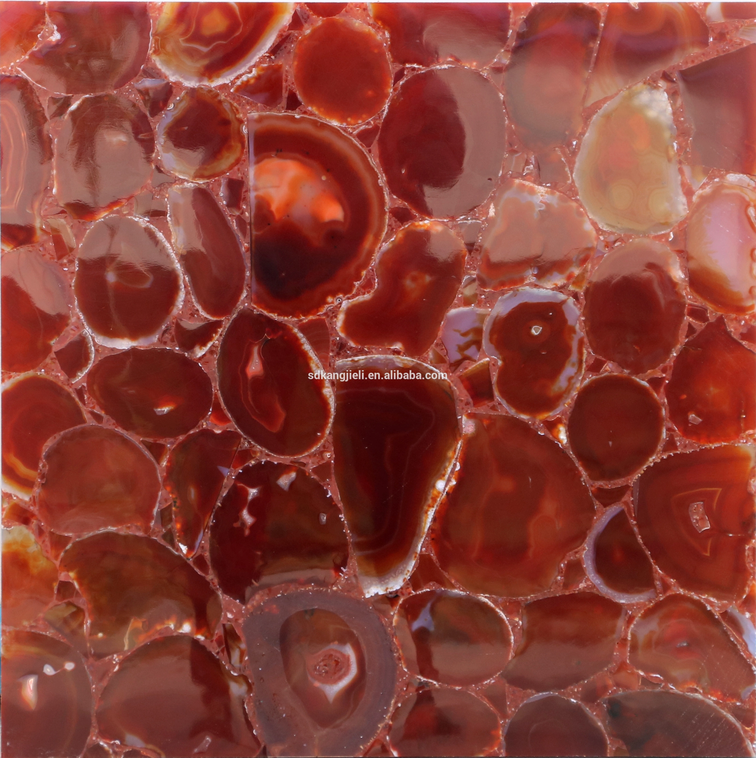 Luxury stone semi-precious stone red agate backlit gemstone slab for decoration