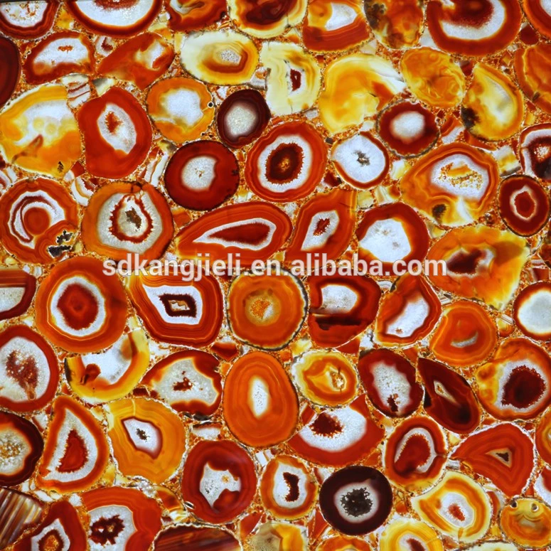 Luxury stone semi-precious stone red agate backlit gemstone slab for decoration
