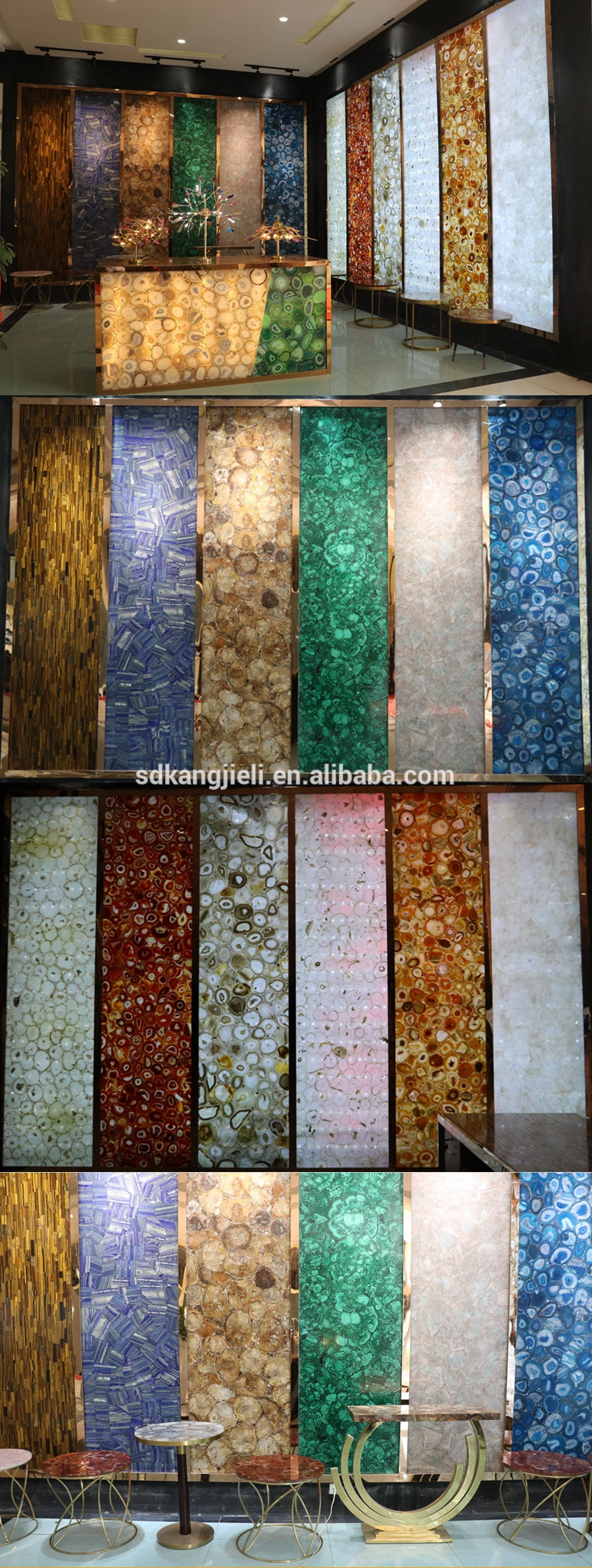 Luxury stone semi-precious stone red agate backlit gemstone slab for decoration