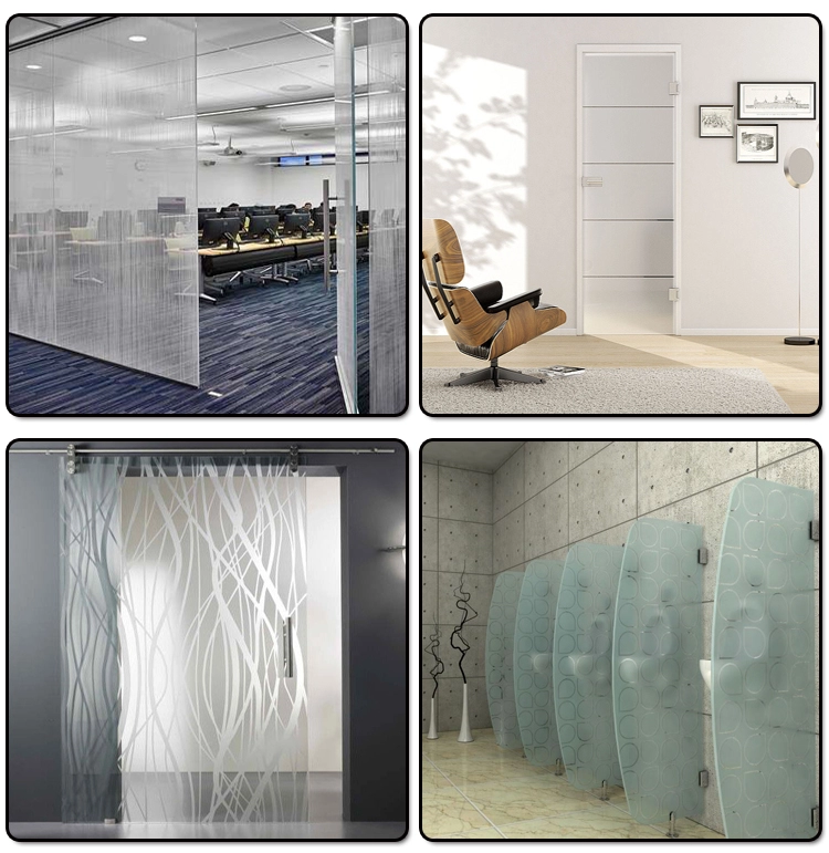 Decorative tempered art glass silkscreen printed glass door